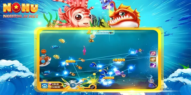 Giao diện game bắn cá 5 sao nổi bật và sinh động trên nền tảng Nohu90