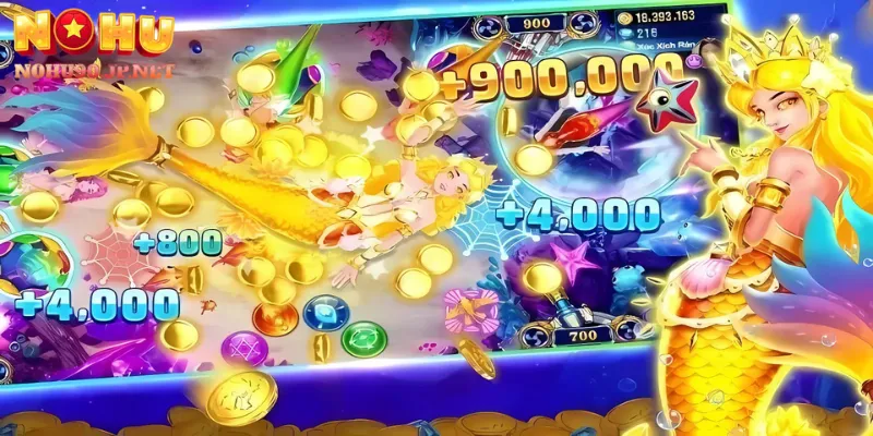 Người chơi tung chiêu phép thuật tiêu diệt Nhân Ngư 